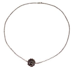 Black AB Rainbow Bead Choker Silver Ball Chain Handmade Necklace Any Length